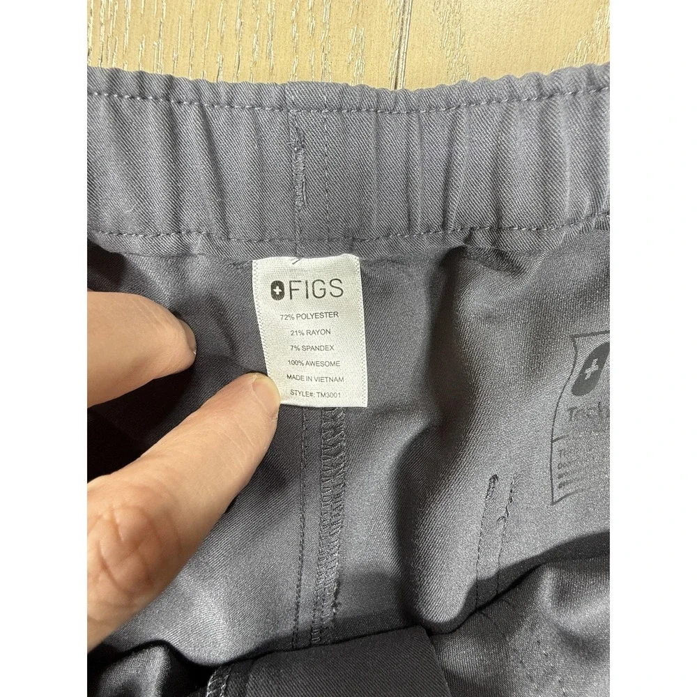FIGS Cairo Cargo Pants‎ Mens Small Gray Scrub Button Drawstring Nurse Workwear